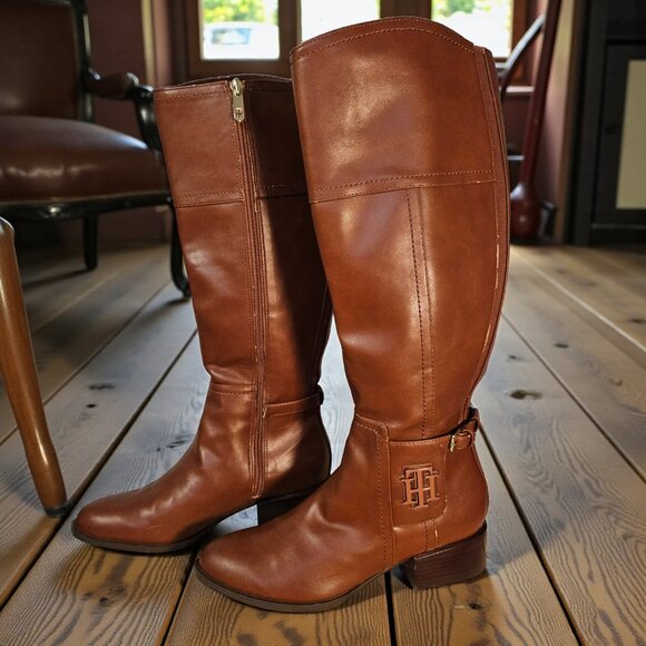 Tommy Hilfiger Riding Boots – Brown Leather Tall Equestrian Boots 6.5 - Picture 12 of 12